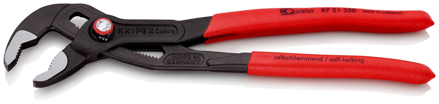 Knipex Cobra QuickSet 250 mm - Pinza regolabile con regolazione rapida, ganasce autobloccanti e manici rivestiti