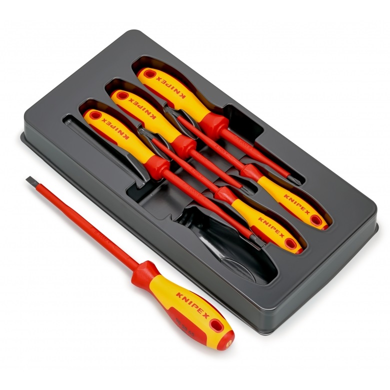 Knipex Set di Cacciaviti Isolati 6pz - 3mm/4mm/5,5mm/6,5mm/PH1/PH2 in Confezione Self-Service [00 20 12 V01]