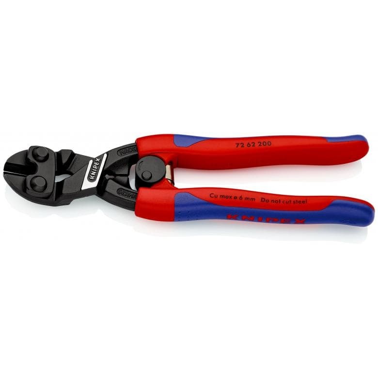 Knipex Tronchese per Taglio Raso Tipo Forte 200 mm - Acciaio al Cromo Vanadio, Rivestimento Bonderizzato Nero, Manici Bicomponente
