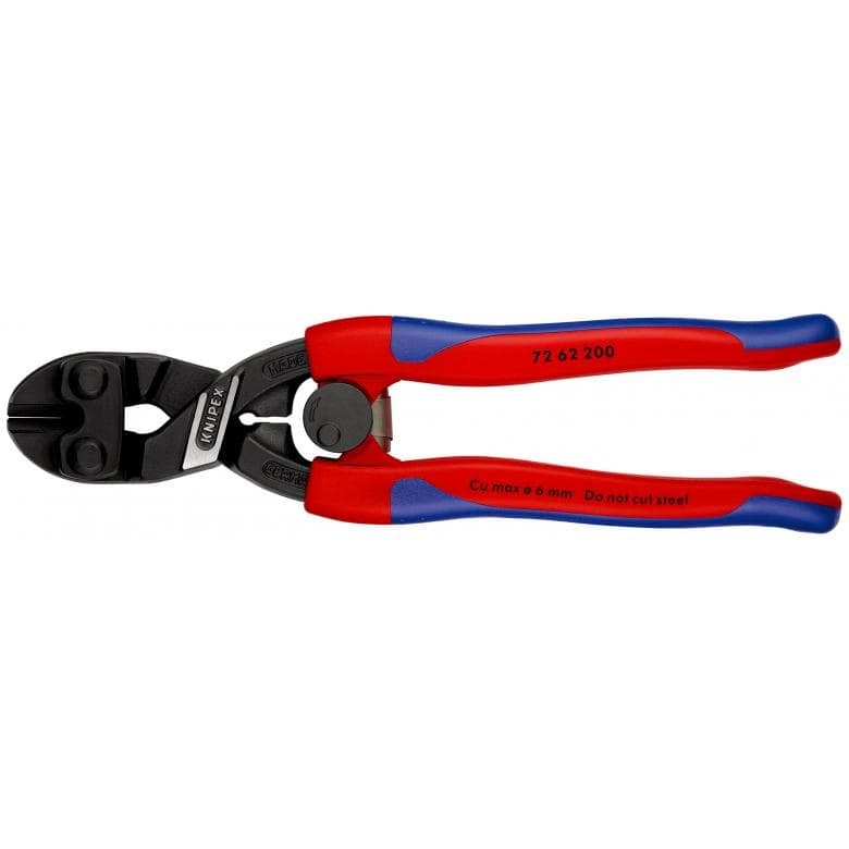 Knipex Tronchese per Taglio Raso Tipo Forte 200 mm - Acciaio al Cromo Vanadio, Rivestimento Bonderizzato Nero, Manici Bicomponente