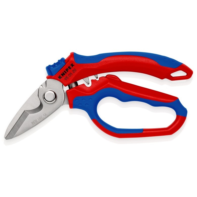 Knipex Forbice da Elettricista Angolata 160 mm - 95 05 20 SB con Impugnatura Bicomponente e Punti di Crimpatura