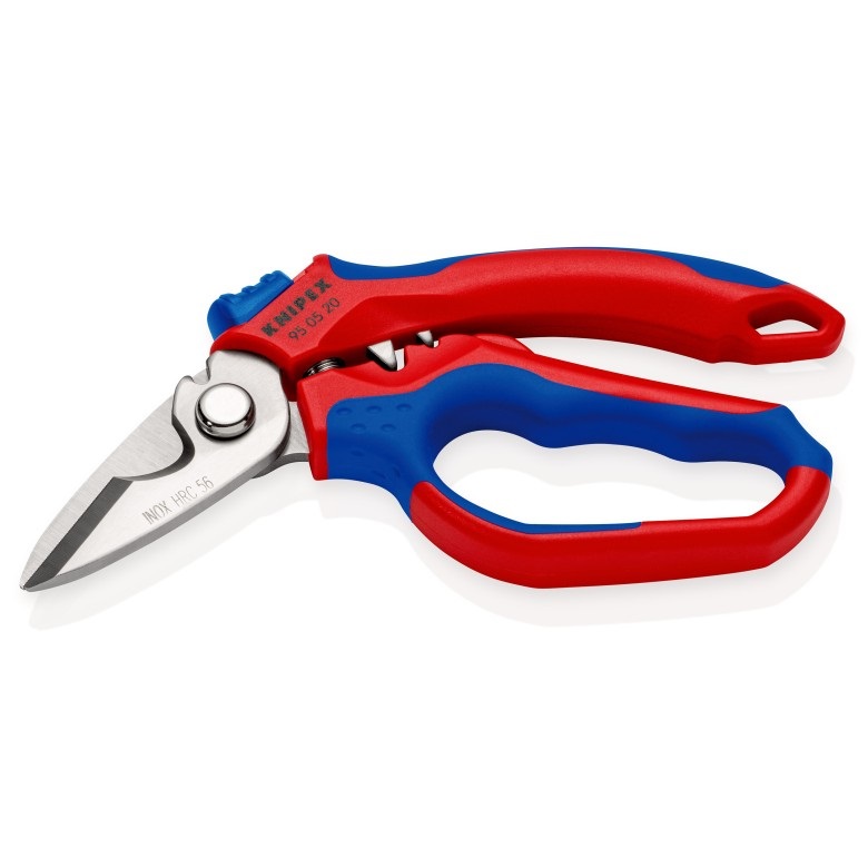 Knipex Forbice da Elettricista Angolata 160 mm - 95 05 20 SB con Impugnatura Bicomponente e Punti di Crimpatura