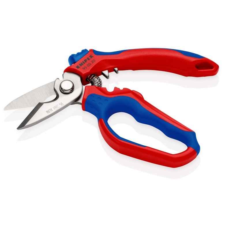 Knipex Forbice da Elettricista Angolata 160 mm - 95 05 20 SB con Impugnatura Bicomponente e Punti di Crimpatura