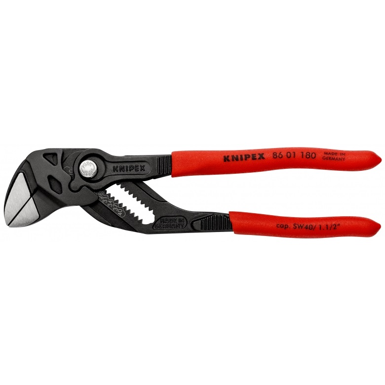 Knipex Pinza Chiave Regolabile 180 mm - Combinazione di Pinza e Chiave, Apertura Massima 40 mm, Superfici Lisce