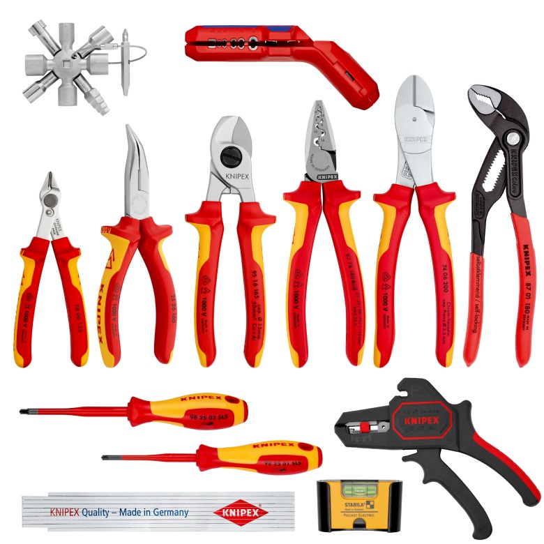Knipex Set di Strumenti Meccanici 13 Pezzi - Colori Rosso e Giallo, Dimensioni 165x93 mm, Peso 1,92 kg