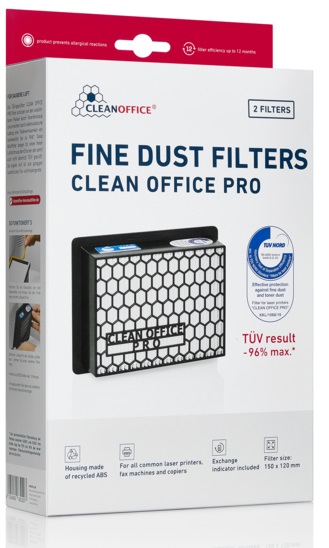 Clean Office 8302020 pro Filtro per Polveri Sottili per Stampanti Laser - 2 Pz, Colore Bianco