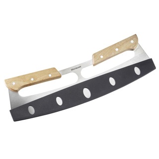 Westmark Tagliapizza Mezzaluna Pro in Acciaio Inox e Legno - 12x35 cm, Facile da Usare e Sicuro
