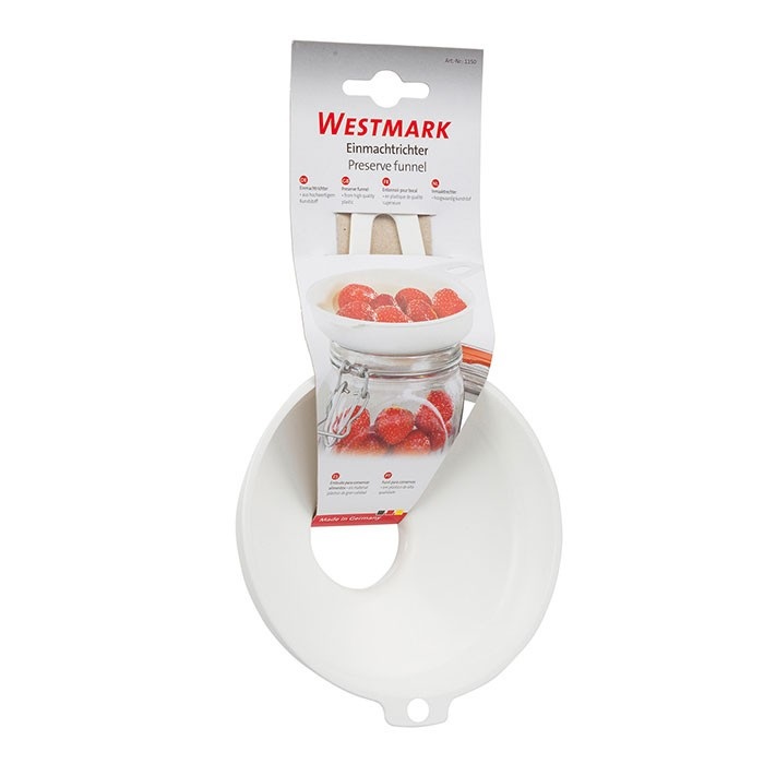 Westmark Imbuto in Plastica Bianco per Marmellate e Conserve - Diametro Apertura 4,2 cm, Diametro Inferiore 3,7 cm, Senza BPA