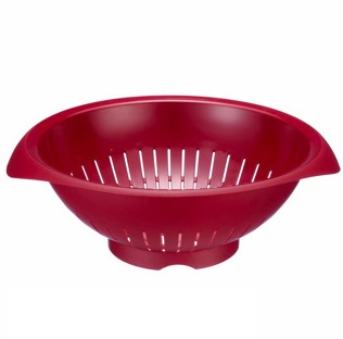 Westmark Scolapasta/Colabrodo Rosso 25 cm con Manici Incassati, Senza BPA