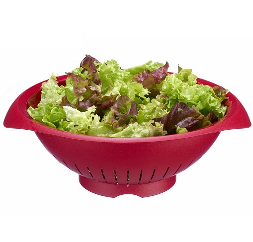 Westmark Scolapasta/Colabrodo Rosso 25 cm con Manici Incassati, Senza BPA