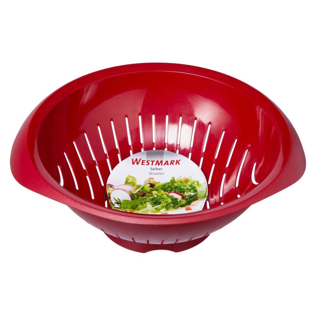 Westmark Scolapasta/Colabrodo Rosso 25 cm con Manici Incassati, Senza BPA