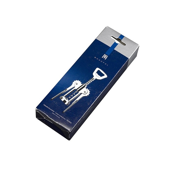 Westmark Cavatappi a leva Pedro - Estrattore di tappi a doppia punta in acciaio/zinco cromato - Monopol Edition