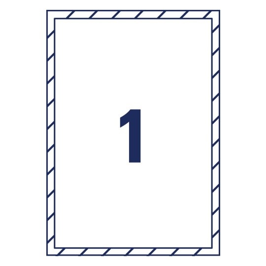 Avery Etichette Adesive per Finestre - Carta con Pellicola - 210 x 297 mm - Laser - Rimovibili - Confezione da 10 Fogli - Bianco