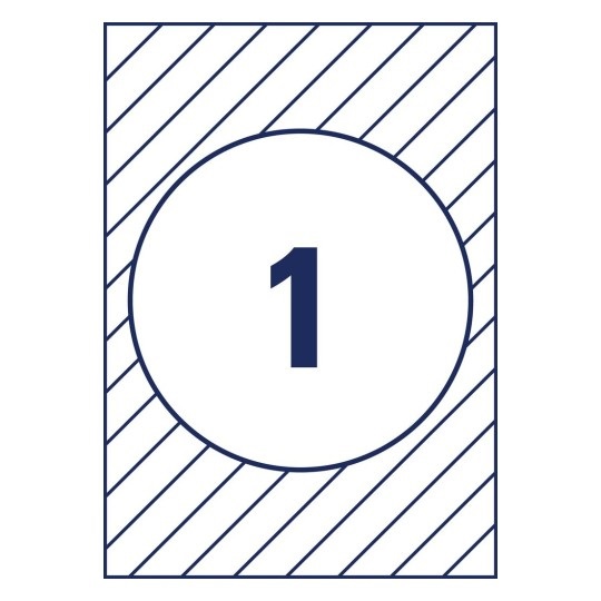 Avery Etichette Adesive per Finestre Ø200mm in Carta con Pellicola - Rimovibili, Finitura Opaca, Confezione da 10 Fogli