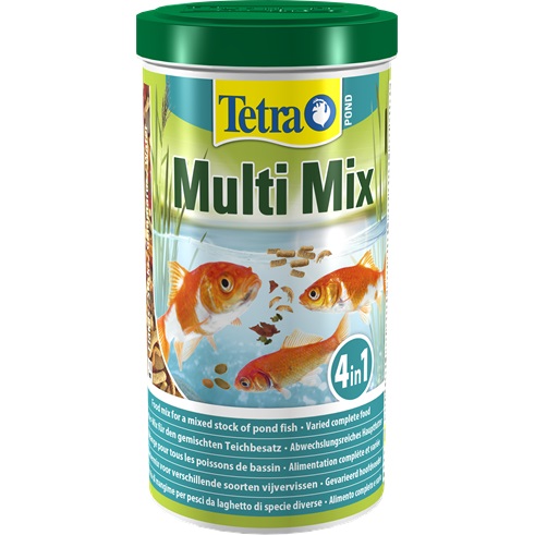 Tetra Pond Multi Mix 10L - Miscela Alimentare Completa per Pesci da Laghetto con Fiocchi, Stick Galleggianti e Gammarus