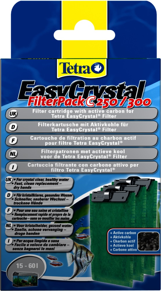 Tetra EasyCrystal Filter Pack C 250/300 - Cartucce Filtranti con Carbone Attivo, Confezione da 3 Pezzi