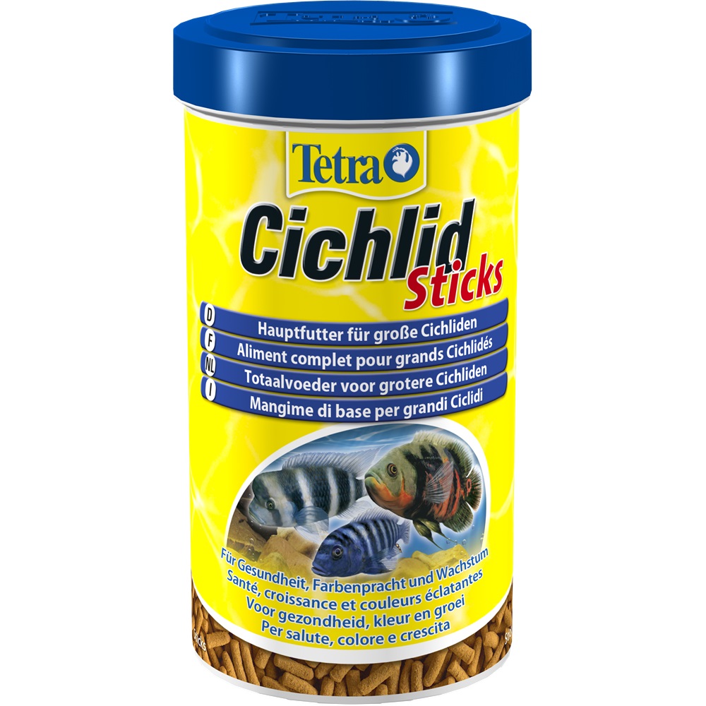 Tetra Cichlid Sticks - Mangime Completo in Bastoncini Galleggianti per Ciclidi e Pesci Ornamentali di Grandi Dimensioni - 10 Litri