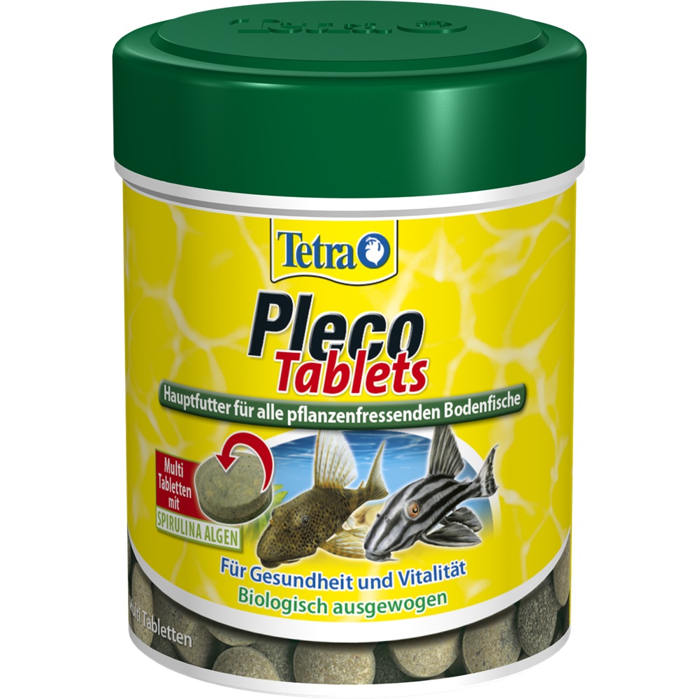 Tetra Pleco Tablets - 58 Compresse Bicolori con Spirulina per Pesci Gatto Erbivori