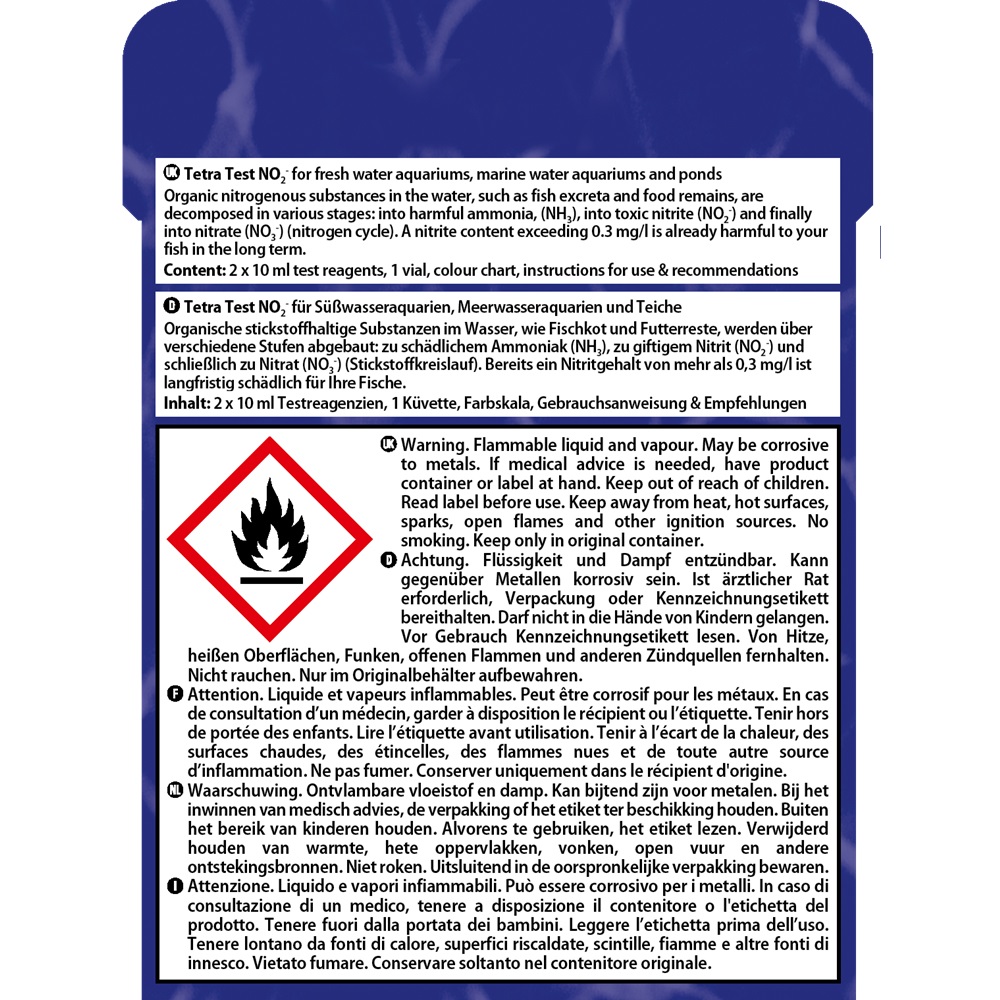 Tetra Test NO2- Kit per la Misurazione dei Nitriti in Acqua Dolce e Marina - 2 x 10 ml