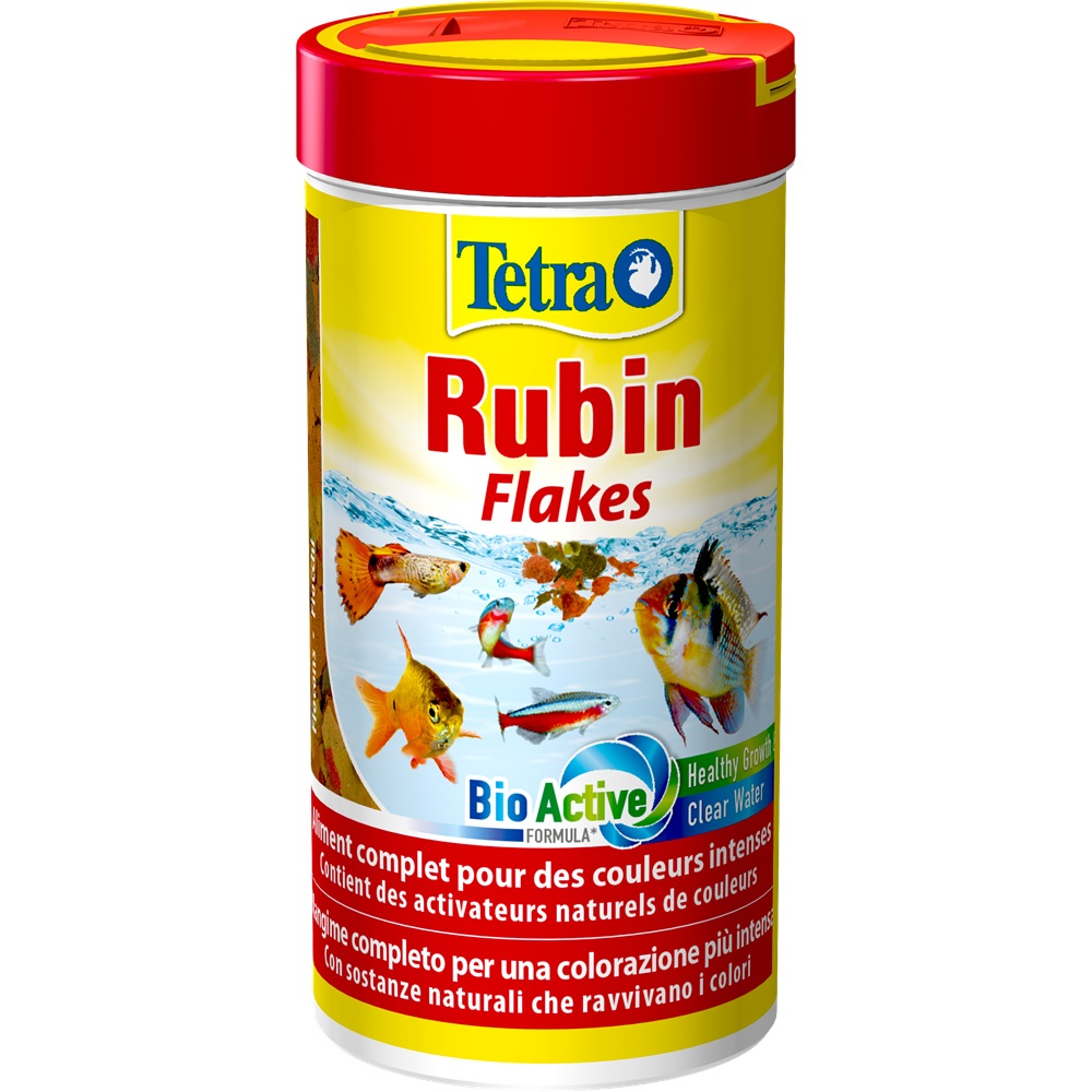Tetra Rubin Flakes 250 ml - Mangime in Fiocchi per Pesci Ornamentali con Intensificatori Naturali del Colore