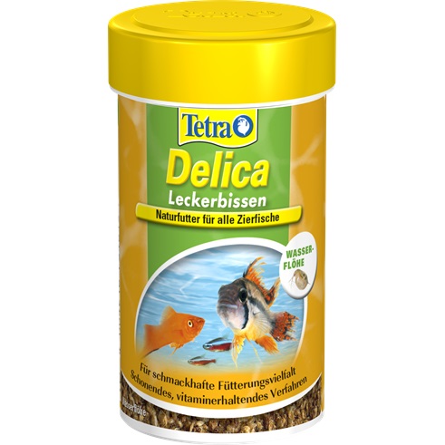 Tetra Delica Daphnia 100 ml - Snack Naturale per Pesci Tropicali, Pulci d'Acqua Essiccate al Sole, Ricco di Fibre e Minerali