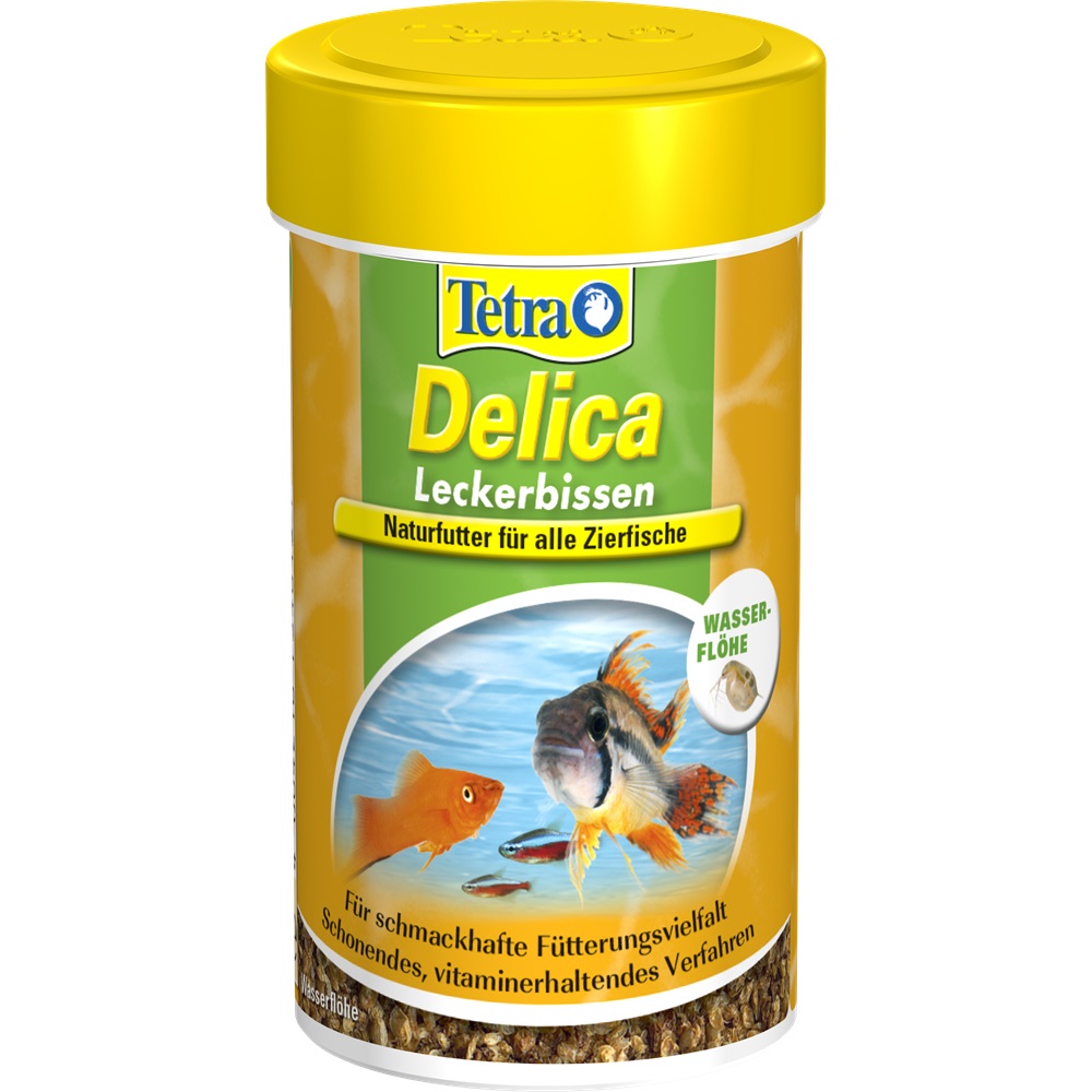 Tetra Delica Daphnia 100 ml - Snack Naturale per Pesci Tropicali, Pulci d'Acqua Essiccate al Sole, Ricco di Fibre e Minerali