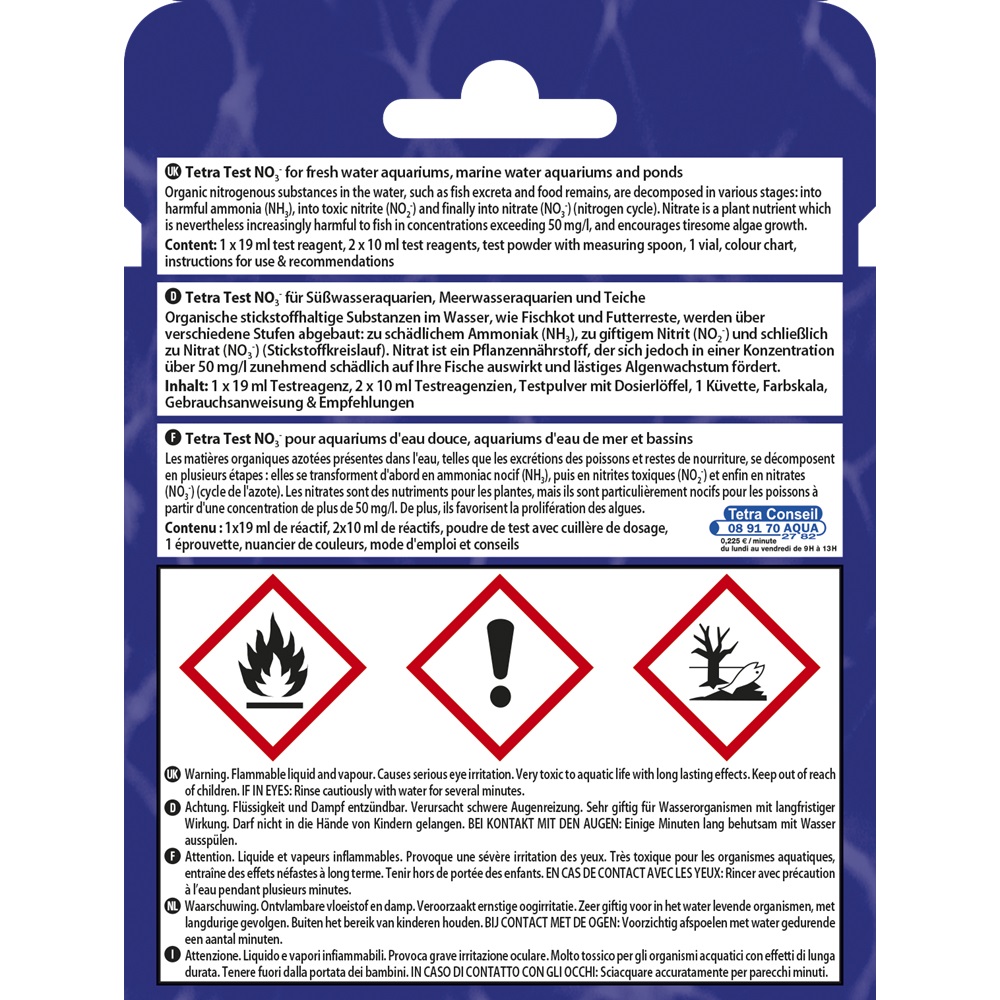 Tetra Test NO3- Nitrati - Kit per la Misurazione di Nitrati in Acqua Dolce e Marina, 20 ml