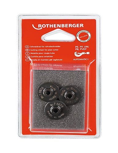 Rothenberger 070028D - Cuchillas di ricambio per tagliatubi TC 42 PRO, 3 pezzi, per tubi in PVC da 6 a 67 mm