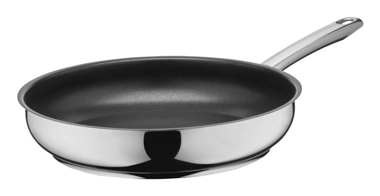 WMF Padella Multiuso Rotonda 28 cm in Acciaio Inox, Colore Nero, Resistente al Forno