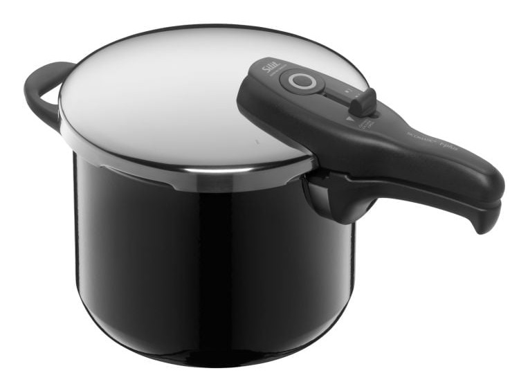 Silit Sicomatic T-Plus Pentola a Pressione 6.5L in Silargan - Nero, Coperchio in Acciaio, Compatibile con Induzione