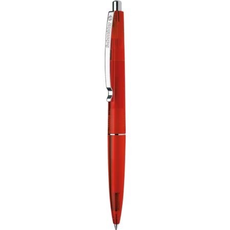 Schneider Penna a sfera K20 Icy Colours - Rosso, 20 Pezzi, Fusto Trasparente con Clip in Metallo