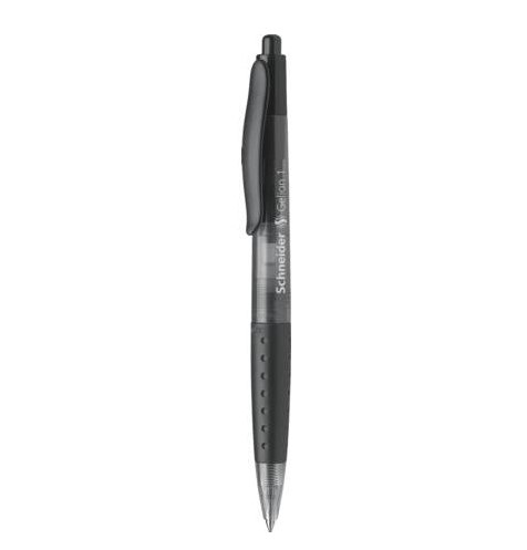 Schneider Gelion 1 Penna a Gel Retrattile Nero 0,4 mm con Clip in Metallo