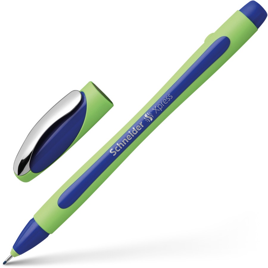 Schneider Xpress Penna Fineliner Blu/Verde 0.8 mm - Inchiostro a base d'acqua, Ergonomica, 1 pz
