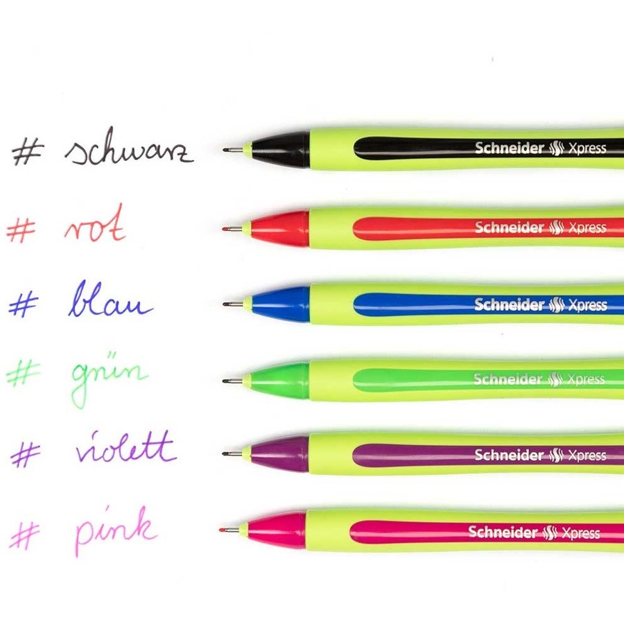 Schneider Xpress Penna Fineliner Blu/Verde 0.8 mm - Inchiostro a base d'acqua, Ergonomica, 1 pz