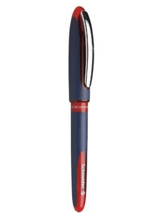 Schneider One Business Penna Roller 0,6 mm Rosso - Sistema Super-Flow, Indelebile