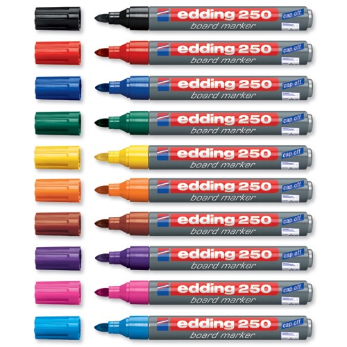 Edding 250 Pennarello per Lavagna Ricaricabile Nero 5-3 mm