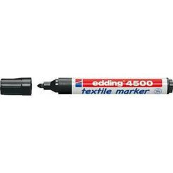 Edding 4500 Marcatore per Tessuti Nero con Punta Conica 2-3 mm - Inchiostro Pigmentato Resistente alla Luce e al Lavaggio