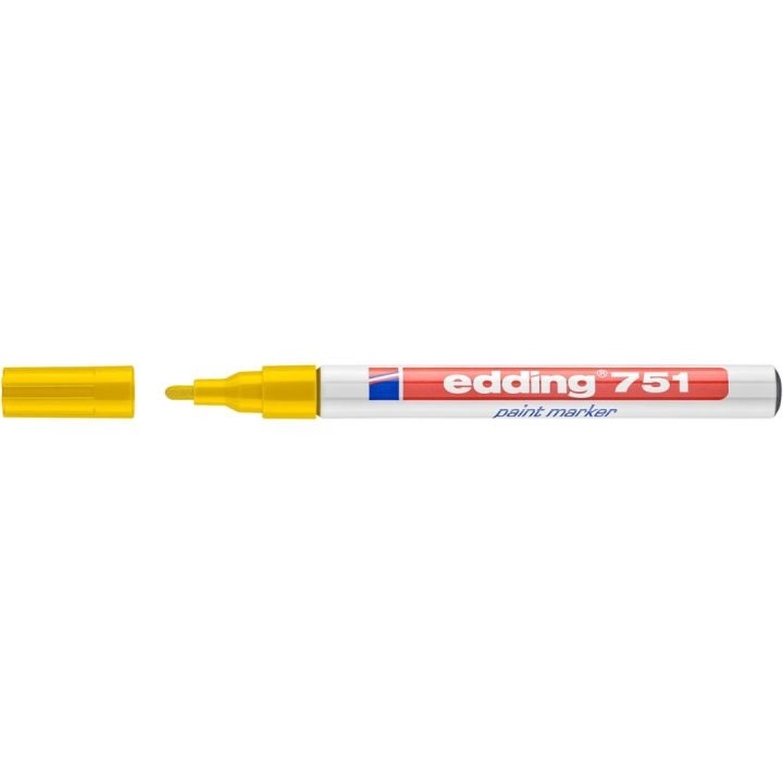 Edding 751 Marcatore a Vernice Giallo con Punta Conica 1-2 mm - Coprente e Permanente