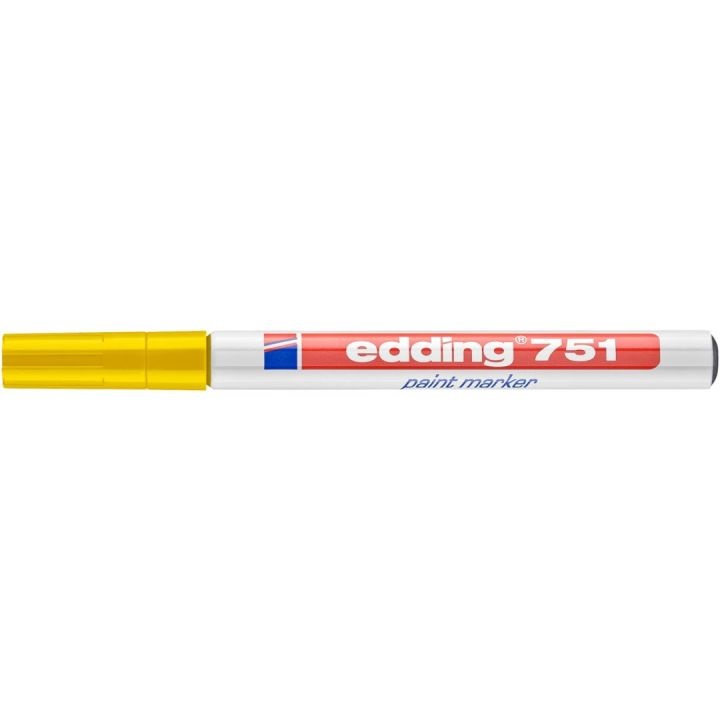 Edding 751 Marcatore a Vernice Giallo con Punta Conica 1-2 mm - Coprente e Permanente