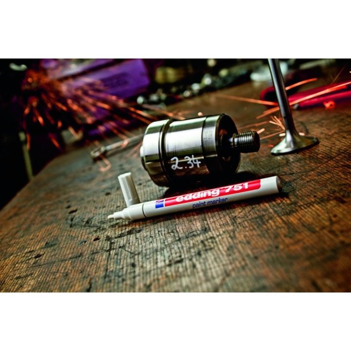 Edding 751 Marcatore a Vernice Giallo con Punta Conica 1-2 mm - Coprente e Permanente