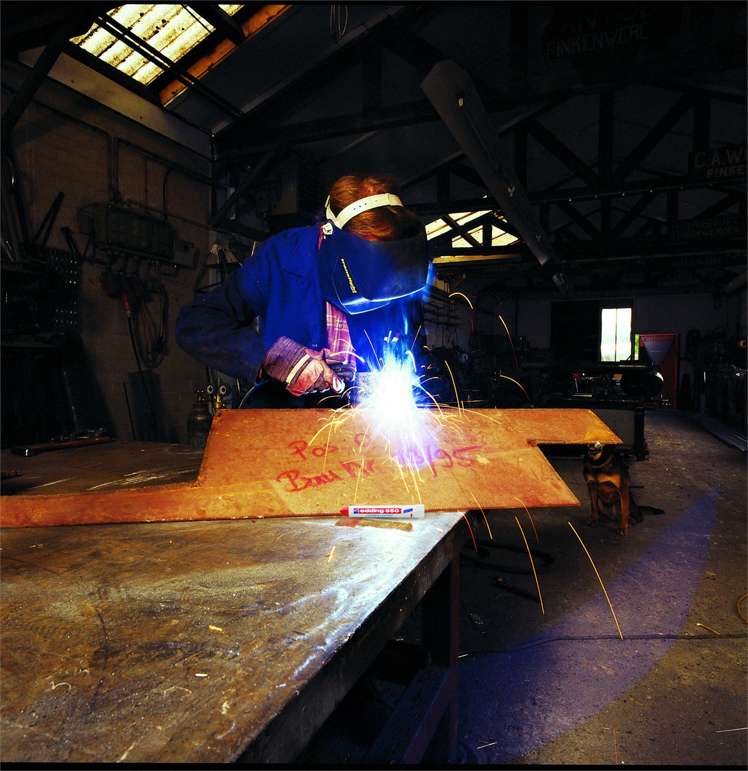 Edding 950 Marcatore a Cera Conica Nero 10 mm - Resistente all'Acqua e al Calore fino a 300°