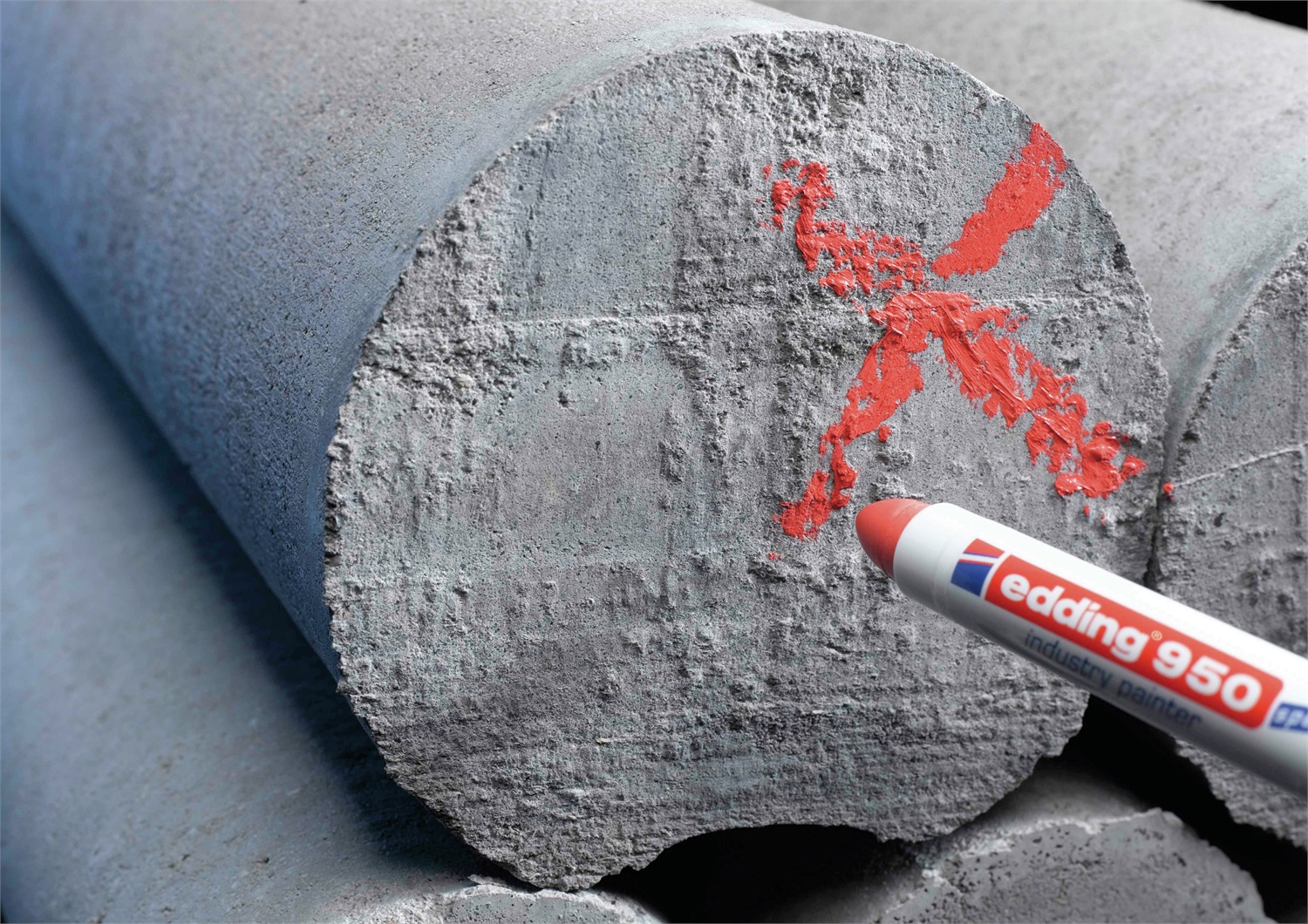 Edding 950 Marcatore a Cera Conica Nero 10 mm - Resistente all'Acqua e al Calore fino a 300°