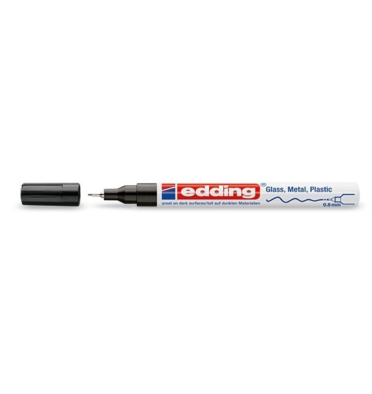 Edding 780 Marcatore Permanente Nero 0,8 mm Punta Tonda - Vernice Inodore e Resistente all'Acqua