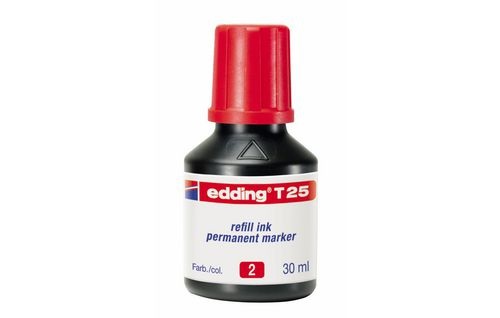 Edding Flacone di Ricarica Inchiostro Permanente Rosso 30 ml - Inchiostro Inodore e Resistente