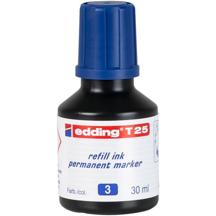 Edding Inchiostro Permanente Blu 30 ml - Ricarica per Marcatori con Erogatore a Goccia