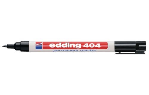 Edding 404 Marcatore Permanente Nero, Punta Extra Fine 0,75 mm, Impermeabile e Asciugatura Rapida, Ideale per Cartone, Plastica, Legno, Metallo, Vetro e Tessuto