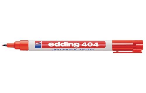 Edding 404 Marcatore Permanente Rosso Punta Conica/Extra-Fine 0,75 mm - Resistente all'Acqua e alla Luce