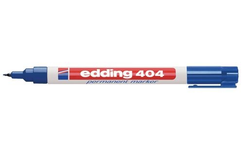 Edding 404 Marcatore Permanente Extra-Fine Blu 0,75 mm - Resistente all'Acqua e alla Luce