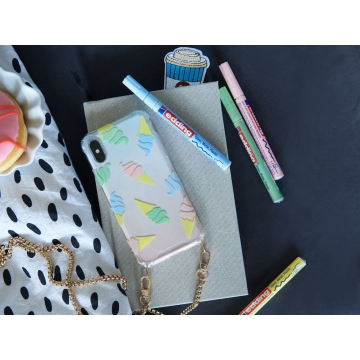 Edding 751 Set di Marcatori a Vernice Lucida Multicolore - 10 pz, Punta Rotonda 1-2 mm, Indelebili per Vetro, Legno, Plastica e Carta