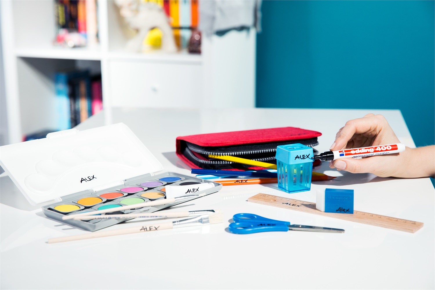 Edding 400 Marcatore Permanente Rosso Punta Conica 1 mm - Conf. 10 Pezzi